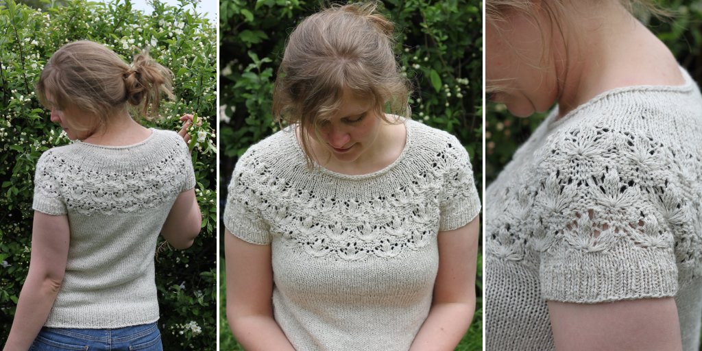 Топ с ажурной кокеткой Blooming Meadow Топ с круглой кокеткой