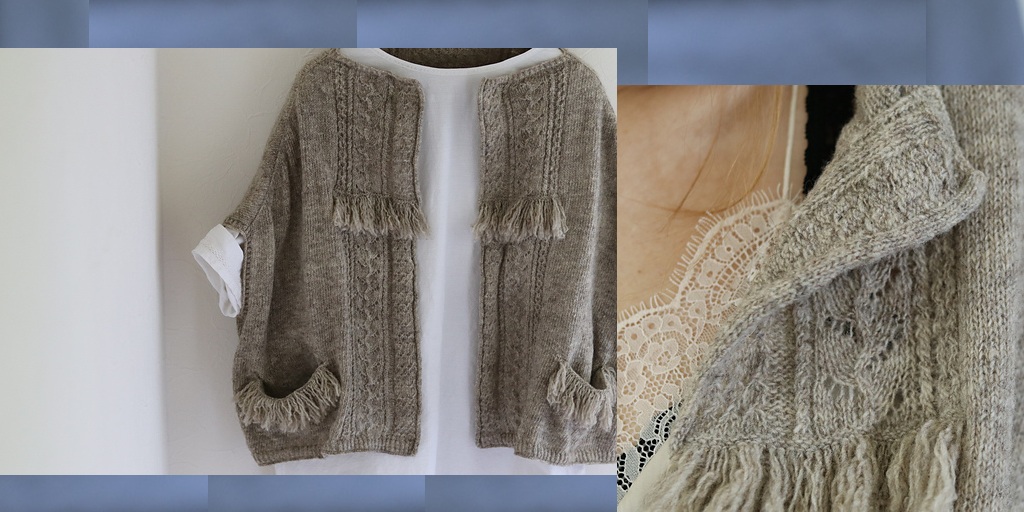 Кардиган кимоно спицами Little Garden Стильный кардиган кимоно фото