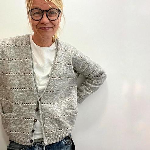 Кардиган вязаный спицами без швов сверху Nonno Кардиган на застежке спицами