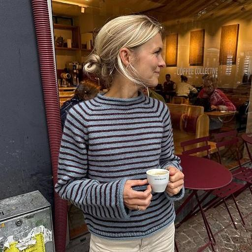 Свитер-тельняшка спицами сверху Frankie Пуловер оверсайз спицами