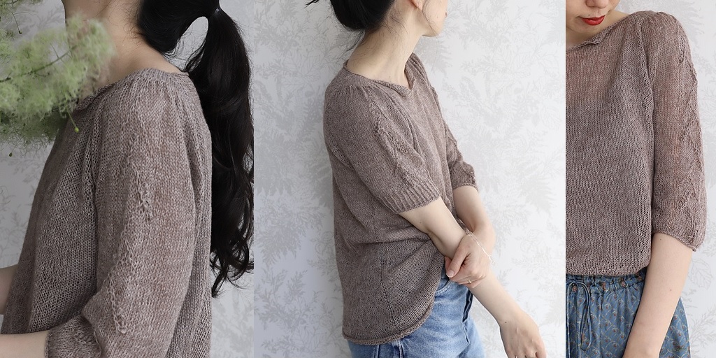 Пуловер-блуза регланом без швов Konomi Пуловер без швов спицами