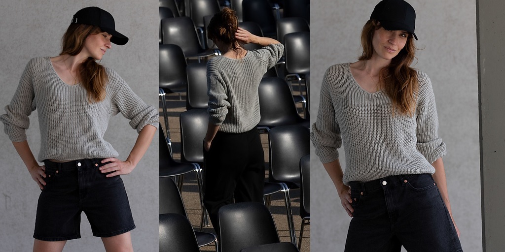 Пуловер с японским плечом вязаный резинкой сверху Never Ending Story Как вязать пуловер с японским плечом спицами сверху