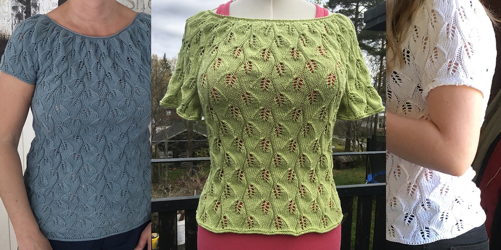 Топ узором листья Top of the Leaves Топ листьями без швов спицами