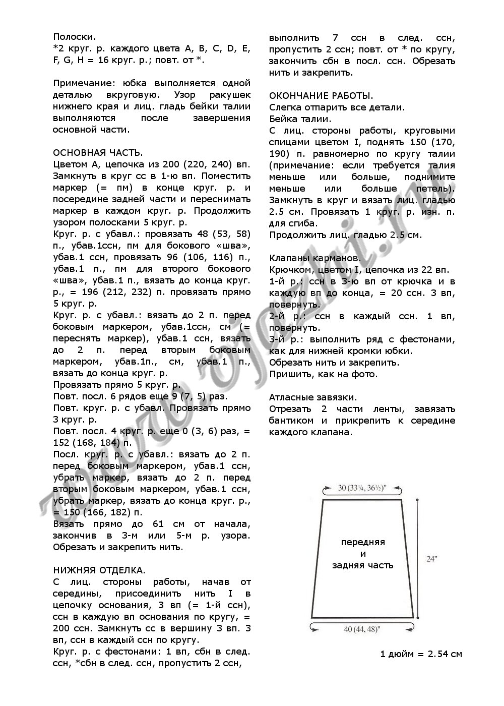 Описание вязания крючком женской юбки из Vogue страница 2