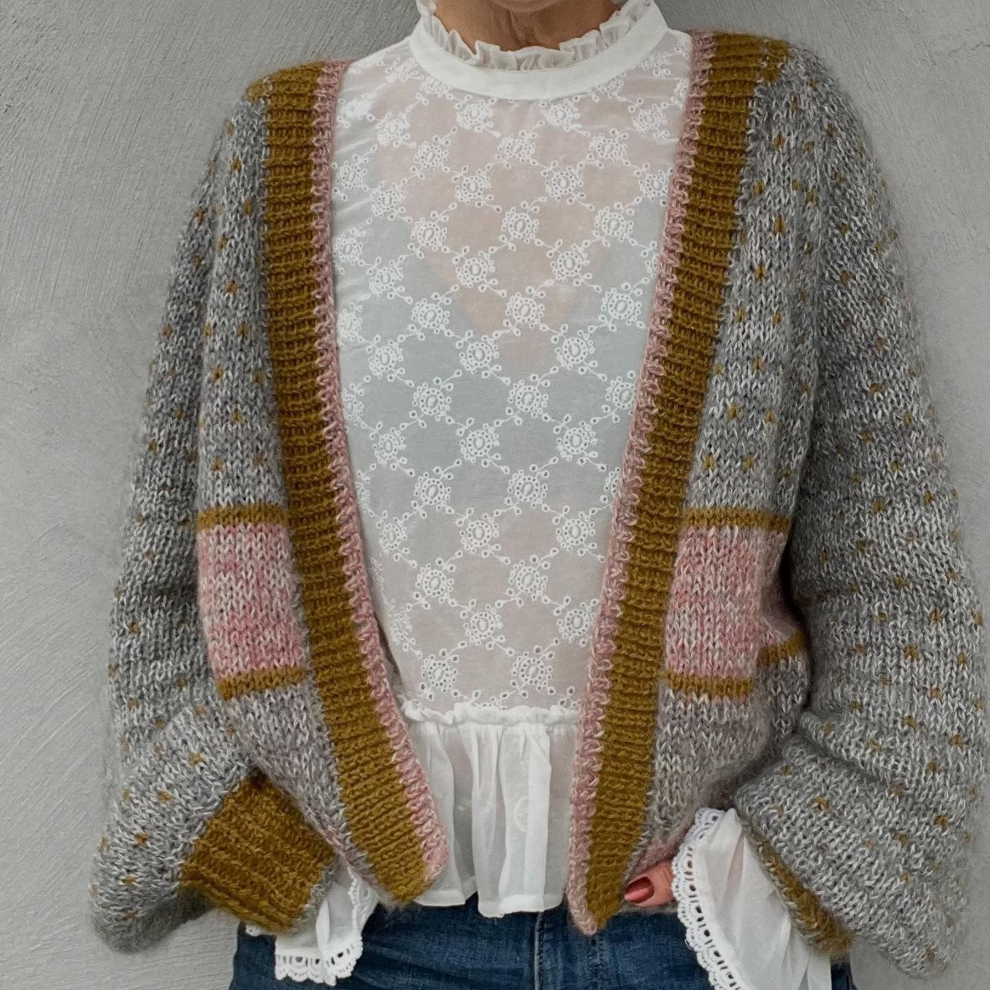 Женский жакет вязаный спицами сверху Karna jacket Женский жакет реглан вязаный спицами сверху вниз без швов описание