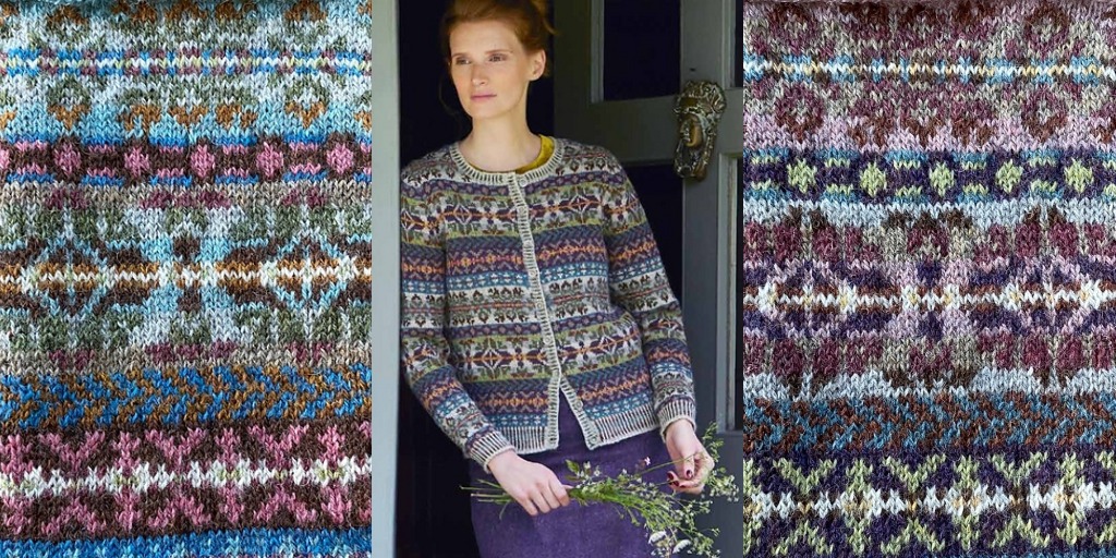 Жаккардовый кардиган спицами