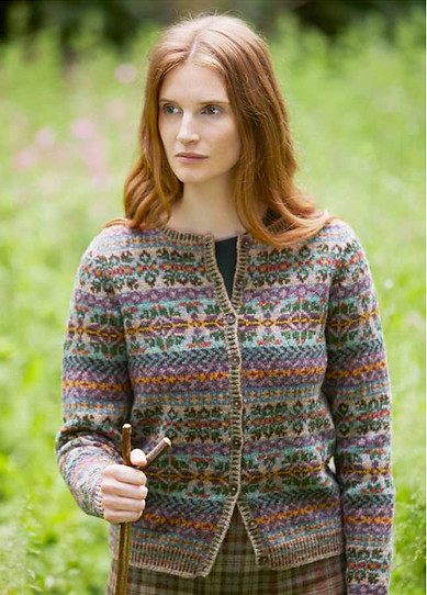 Жаккардовая кофта спицами