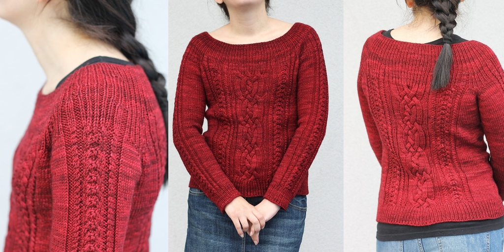 Пуловер с круглой кокеткой Raspberry Tart Пуловер с круглой кокеткой спицами