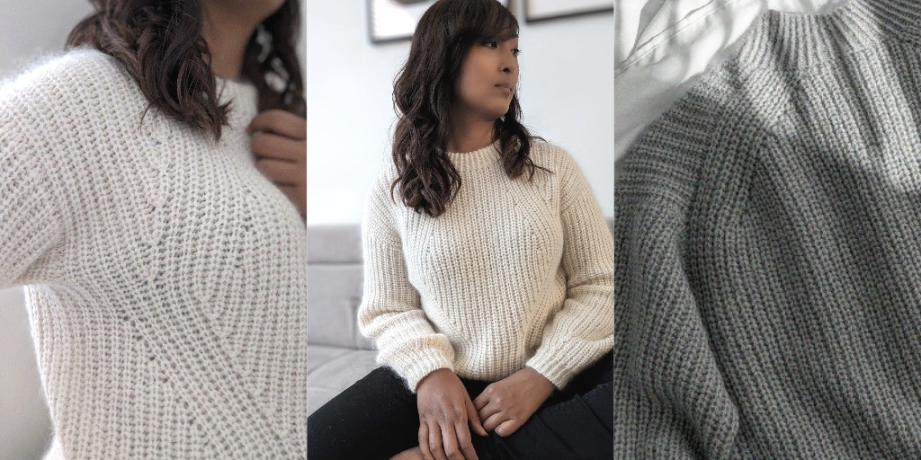 Пуловер полупатентной резинкой LATA Элегантный свитер спицами