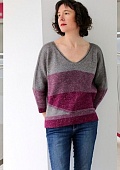 Пуловер с графичными полосами Coiled Magenta