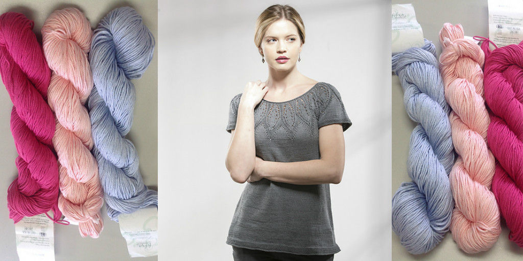 Летний топ с ажурной кокеткой Silver Blossom Tee Летний топ с ажурной кокеткой