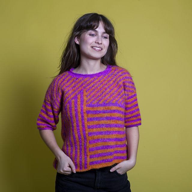 Полосатая вязаная спицами блуза Ragna Блуза спицами