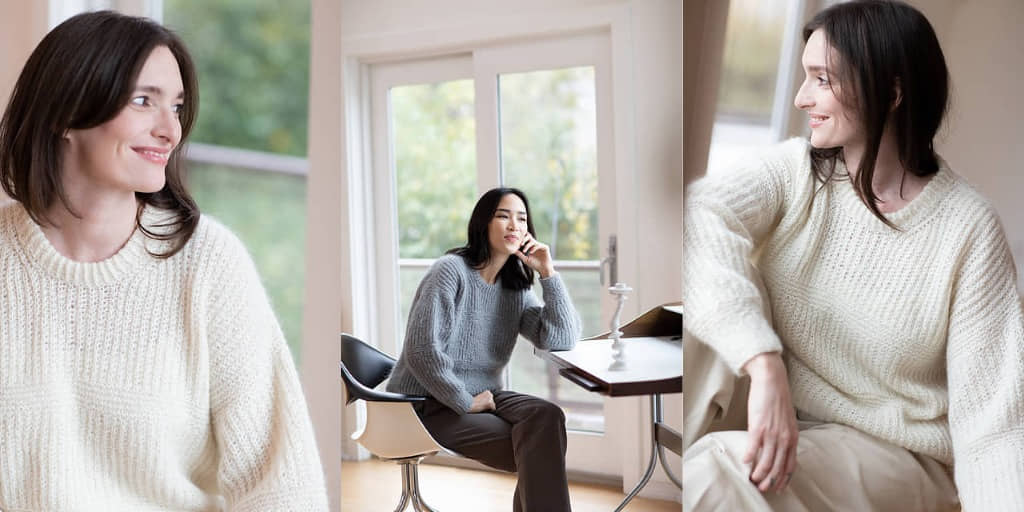 Свитер рыбацкой резинкой Spindel Свитер спицами