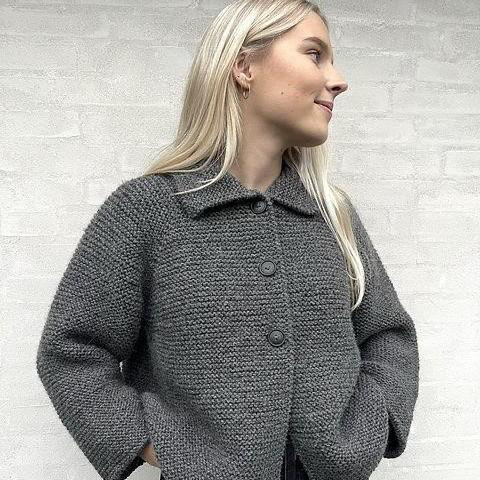 Стильный жакет платочной вязкой Simply me Jacket Жакет платочной вязкой спицами