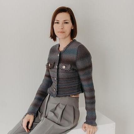 Трендовый кардиган спицами с японским плечом The Blazer Кардиган спицами