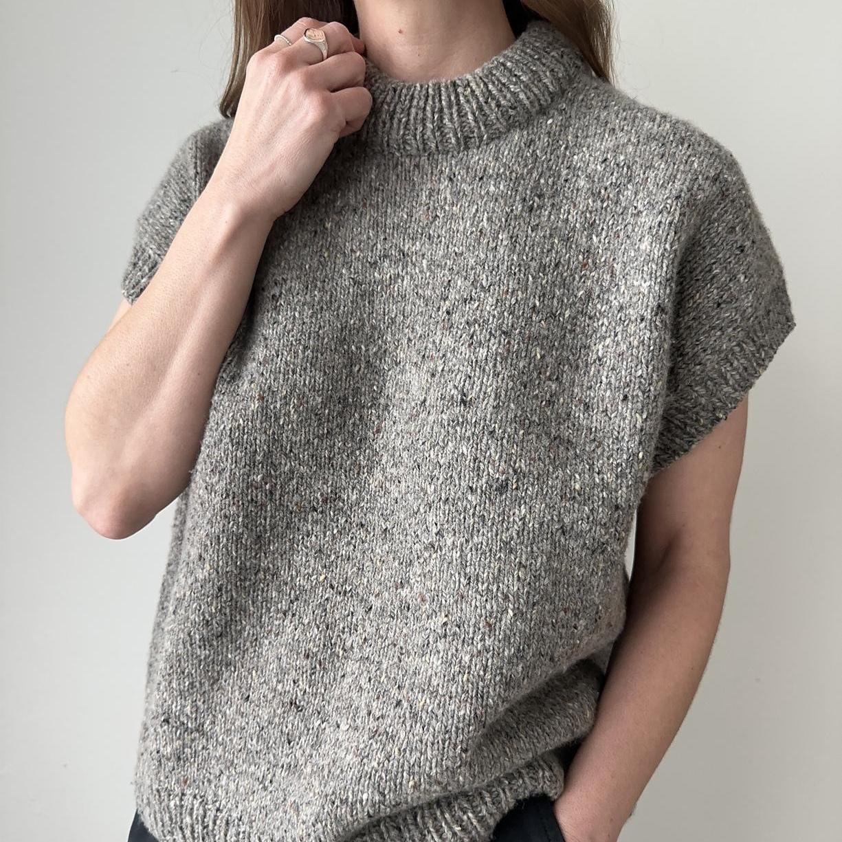 Безрукавка оверсайз с высоким воротником спицами Highland Slipover Женский жилет спицами из толстой пряжи