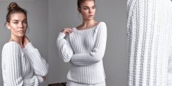 Белый пуловер спицами с описанием