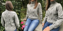 Бесшовный пуловер спицами схема и описание