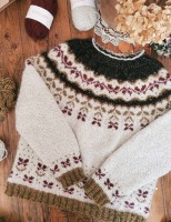 Жаккардовый пуловер спицами