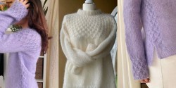 Женский мохеровый пуловер с буфами