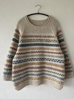 Жаккардовый оверсайз пуловер спицами