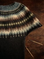 Вязаный пуловер с жаккардовой кокеткой