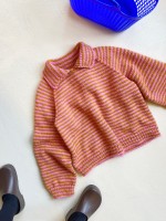 Вязаный пуловер поло спицами
