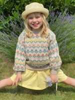Детский жаккардовый пуловер с цветочками
