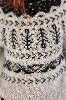 женский жаккардовый пуловер спицами