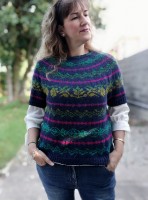 Женский жаккардовый пуловер спицами схема и описание