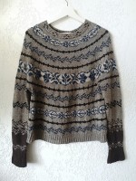 Жаккардовый пуловер женский связанный спицами