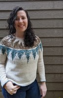 Вязаный пуловер с ёлочками