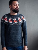 пуловер с жаккардовой кокеткой