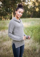 Женский пуловер с воротником на кулиске