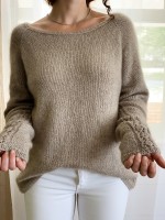 Женский пуловер из кашемира спицами
