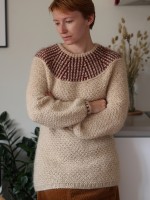 Женский пуловер с ленивым жаккардом