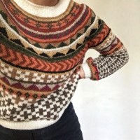Жаккардовый пуловер спицами