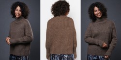 Вязаный спицами женский свитер от ламана