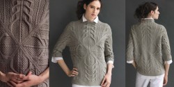 Пуловер, связанный из отдельных деталей спицами