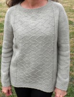 Пуловер реглан узором елочка
