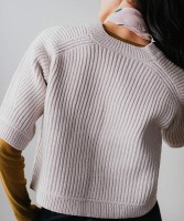 Пуловер в технике бриошь спицами