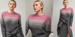 Градиентный пуловер спицами описание