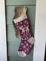 Рождественские носки спицами