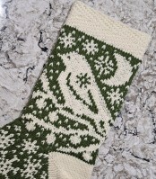 Рождественские носки спицами
