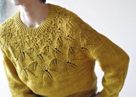 Пуловер с ажурной кокеткой схемы и описание