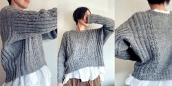 Пуловер, вязаный текстурными узорами