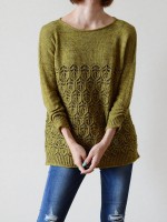 Ажурный пуловер спицами схема