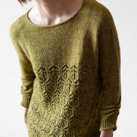 Женский пуловер ажурный
