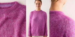 Пуловер реглан из мохера спицами с описанием