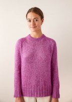 Пуловер реглан из мохера спицами